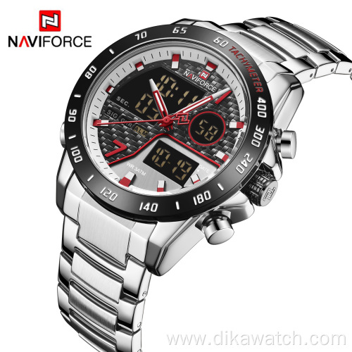 NAVIFORCE 9171 Hot Sale Luxury Men's Fashion Watches with Stainless Steel Dual Display Waterproof Sport Military Wrist Watches